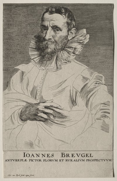 Porträtt av Jan Brueghel av Anthony van Dyck