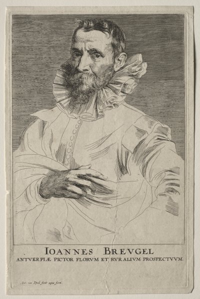 Porträtt av Jan Brueghel av Anthony van Dyck