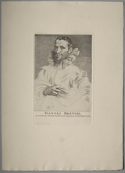 Porträtt av Jan Brueghel. av Anthony van Dyck