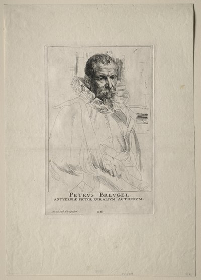 Porträtt av Pieter Bruegel. av Anthony van Dyck