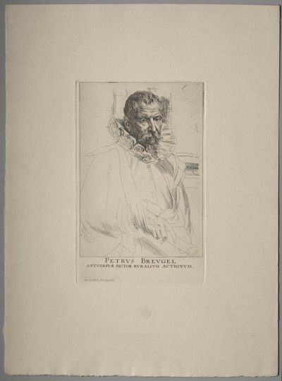 Porträtt av Pieter Brueghel av Anthony van Dyck