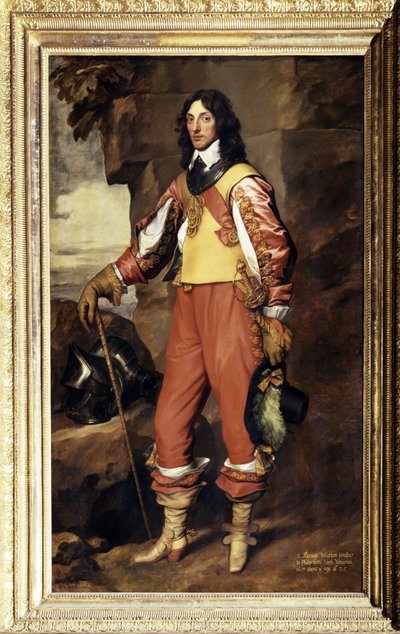 Porträtt av Sir Thomas Wharton. Han bär Strumpebandsorden. Målning av Anthony (Anthonis, Anthony, Anton eller Antoon) van Dyck (1599-1641) av Anthony van Dyck