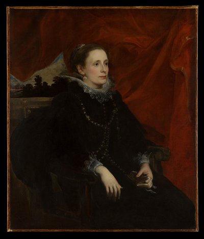 Porträtt av en kvinna, kallad markisinnan av Durazzo av Anthony van Dyck