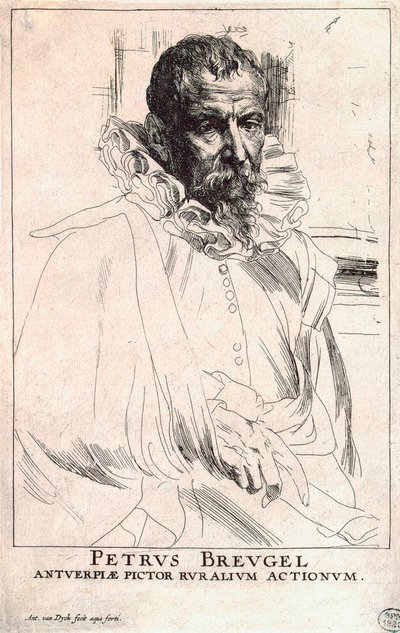 Porträtt av konstnären Pieter Bruegel den yngre, 1564-1636, tidigt 1600-tal av Anthony van Dyck