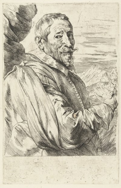 Porträtt av Joos de Momper av Anthony van Dyck