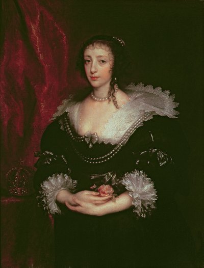 Drottning Henrietta Maria (1609-1669), drottning gemål av Charles I av England, 1632 av Anthony van Dyck