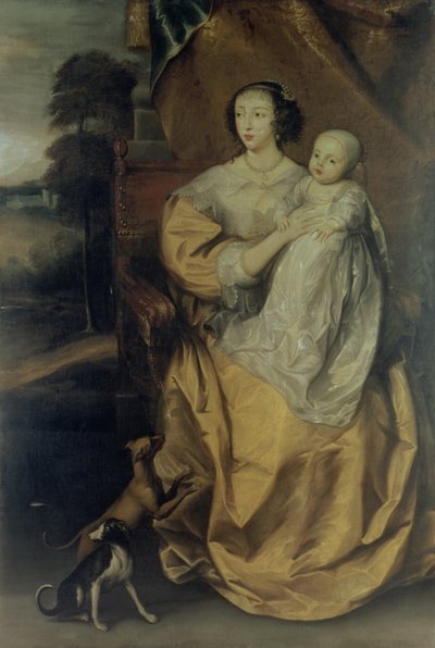 Drottning Henrietta Maria (1609-69) ca 1640 av Anthony van Dyck