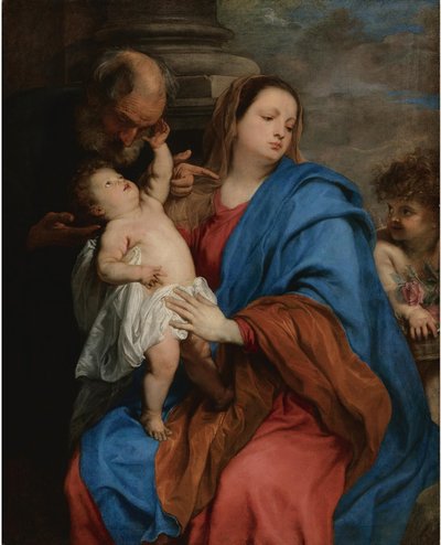 Den heliga familjen med en ängel av Anthony van Dyck