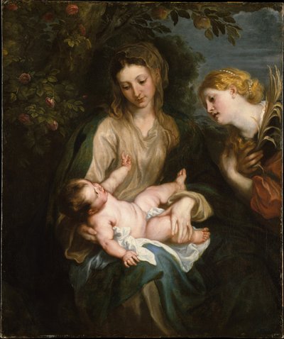 Jungfru med barn och Sankta Katarina av Alexandria av Anthony van Dyck