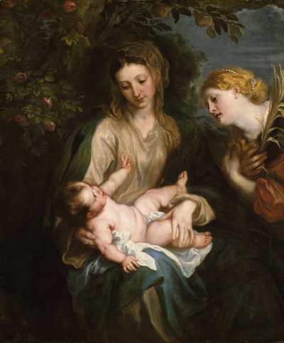 Jungfru och barn med Saint Catherine of Alexandria, ca. 1630. av Anthony van Dyck