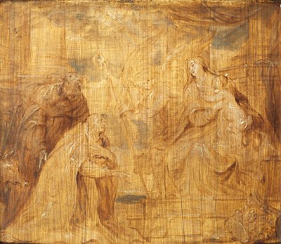 Jungfru och barn med en biskopsgivare och Saint Anthony Abbot, 1628-32 av Anthony van Dyck