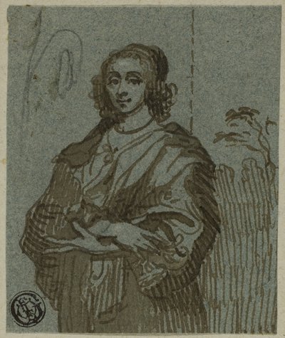 Kvinna tre fjärdedels längd med korsade armar av Anthony van Dyck