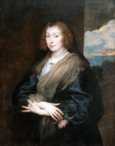 Kvinna med ros av Anthony van Dyck