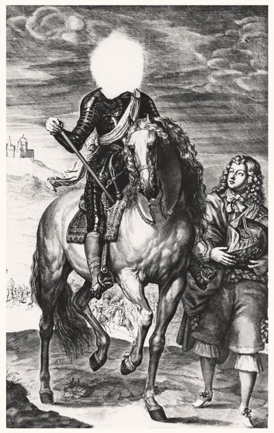 Huvudlöst ryttarporträtt ursprungligen av Ludvig av Frankrike, graverad av Pierre Lombard (1612-80) (Se 105377-8) av Anthony van after Dyck