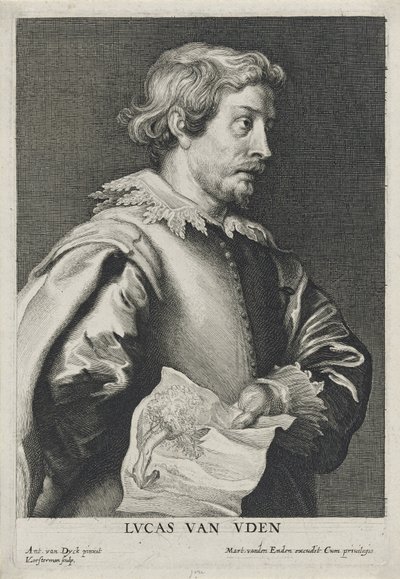 Lucas van Uden, 1630-1640 etsning av Lucus Vorsterman (1595-1675) (etsning med gravyr på lagt papper) av Anthony van after Dyck