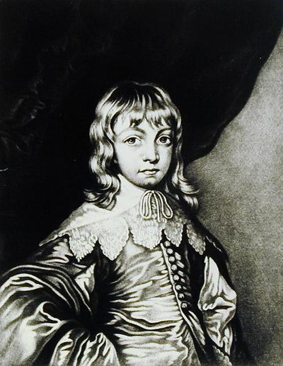 Porträtt av George, hertig av Buckingham (1592-1628) graverad av Robert Dunkarton (1744-c.1817) från Illustrious Characters in British History (mezzotint) av Anthony van after Dyck