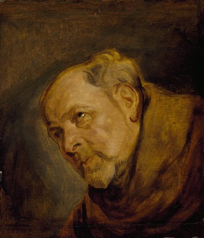 Chef för en munk (Jan Malderus, biskop av Antwerpen, som Saint Bonaventura) av Anthony van Dyck