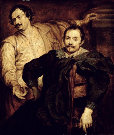 Double Portrait of the de Wael Brothers Lucas (1591-1661) and Cornelis (1592-1667)  av Anthony van studio of Dyck