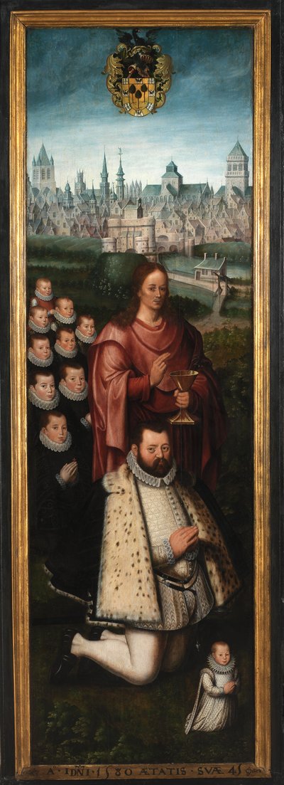 Porträtt av Juan Pardo II och hans fruar Anna Ingenieulandt och Maria Anchemant av Anthuenis (1536-1613) Claeissins or Claeissens