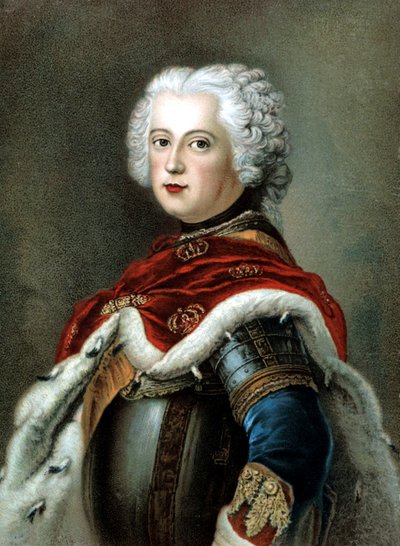 Fredrik II den store, kung av Preussen av Antoine (after) Pesne