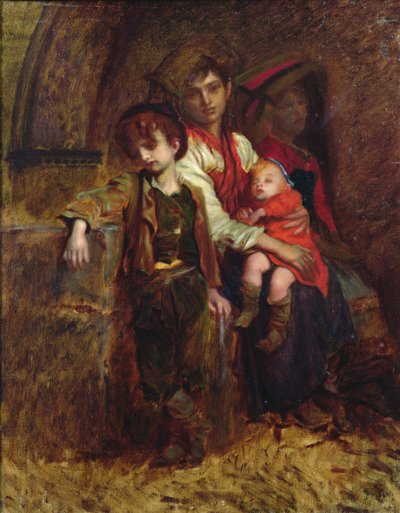 En familj av bönder av Antoine Auguste Ernest Herbert or Hebert