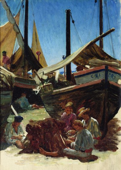 Anzio, hamnen av Antoine Auguste Ernest Herbert or Hebert