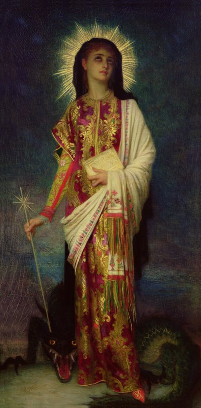 St. Margaret som dräpar draken av Antoine Auguste Ernest Herbert or Hebert