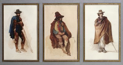 Tre typer av Ciociari-herdar av Antoine Auguste Ernest Herbert or Hebert