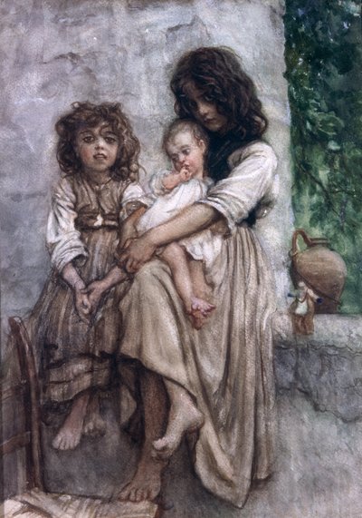 Unga flickor från Ischia av Antoine Auguste Ernest Herbert or Hebert