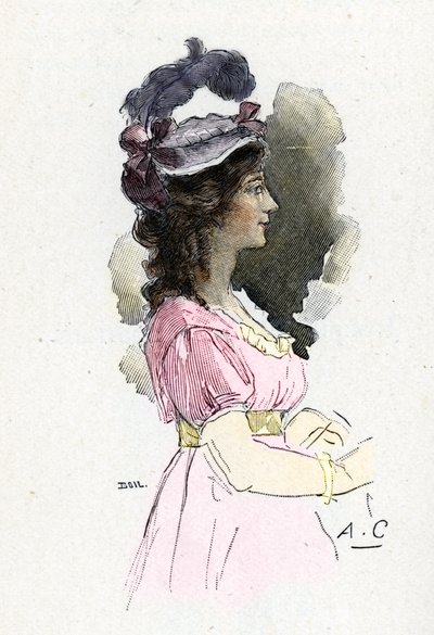Porträtt av Josephine de Beauharnais (1763-1814) Teckning av Antoine Calbet efter "Napoleon och kvinnor" av Masson av Antoine Calbet