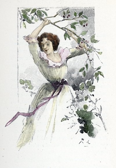 Porträtt av den unga Caroline de Colombier, ca. 1785 (tryck) av Antoine Calbet