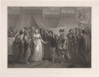 Catherine van Valois och konung Hendrik V van Engeland Prinsessan Katarina av Frankrike presenterade för Henrik den 5:e av England (...) (titel på objektet) av Antoine Cardon