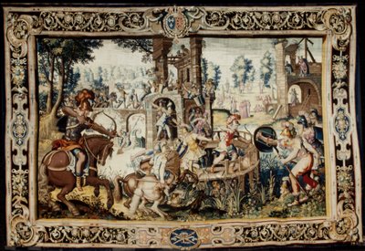 Övning i anfallet och försvaret av en bastion, designad 1562–1565 (vävd 1611–1627) (ull och siden) av Antoine Caron