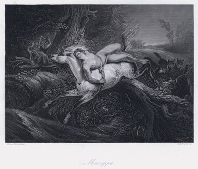 Mazeppa (gravyr) av Antoine Charles Horace Vernet