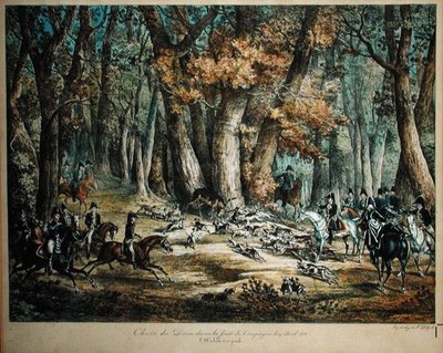 Jaga rådjur i skogen i Compiegne, 27 april 1818 av Antoine Charles Horace Vernet