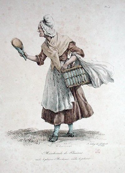 The Pastry Seller, nummer 4 från The Cries of Paris-serien, graverad av Francois Seraphin Delpech (1778-1825) av Antoine Charles Horace Vernet