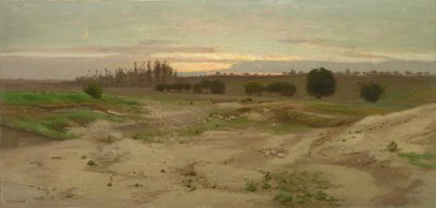 Märgelgraven vid Mulcent: Evening, efter 1857 (olja på papper, monterad på kartong, monterad på plywood) av Antoine Chintreuil
