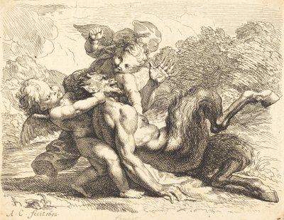 Pan Overcome av Putti av Antoine Coypel