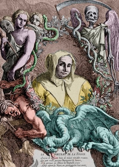 Porträtt av Catherine Deshayes, av A. Coypel (gravyr) av Antoine Coypel