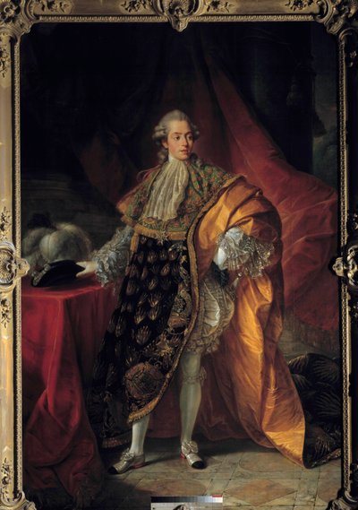 Hellängdsporträtt av Charles Philippe av Frankrike i full klädsel av den Helige Andes Orden, Comte d