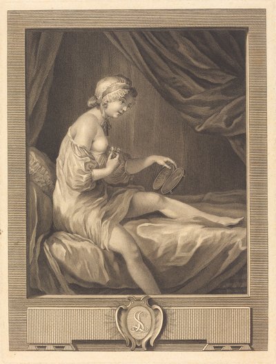 Rosebudsjämförelsen av Antoine Francois Dennel after Gabriel Jacques de Saint Aubin