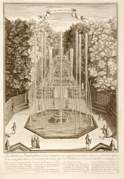 De tre fontänerna, Versailles, 1714 av Antoine Herriset