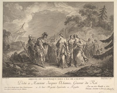 Ankomst av Telemachus till ön Calypso av Antoine Jean Duclos