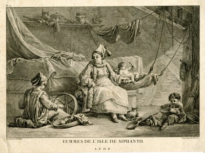 Kvinnor på ön Siphanto, efter Jean-Baptiste Hilair (1753-1822) av Antoine Jean Duclos