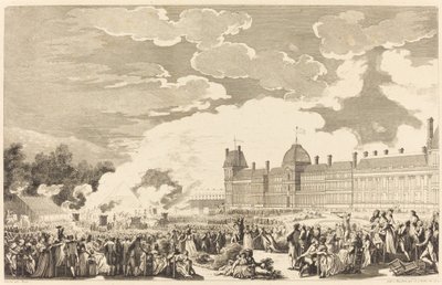 Begravningspumpen för att hedra martyrerna på 10:e dagen i Nationalträdgården av Antoine Jean Duclos after Charles Monnet