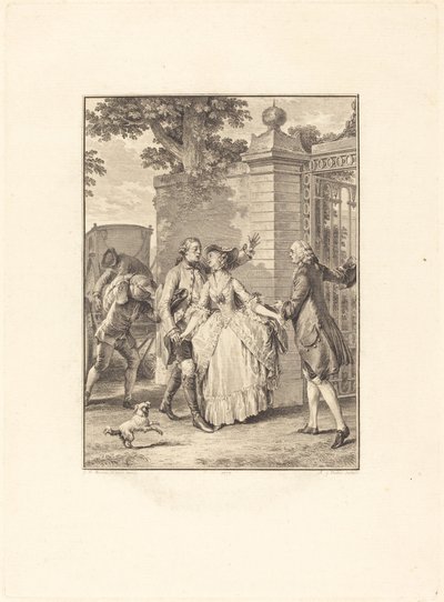 Vackra själars förtroende av Antoine Jean Duclos after Jean Michel Moreau