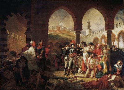 Bonaparte besöker pestens offer i Jaffa (olja på duk av Antoine Jean Gros