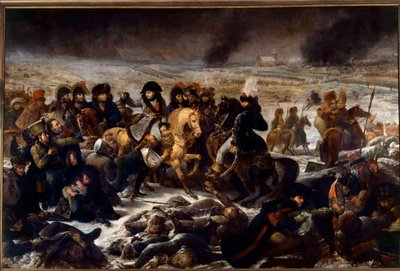 Preussens och Polens kampanj (1806-1807): "" Napoleon I (1769-1821) på slagfältet vid Eylau 1807-02-09"" Målning av Antoine Jean Gros (1771-1835) 1808 sön. 5,21x7,84 m av Antoine Jean Gros