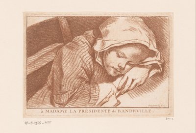 sovande tjej av Antoine Joseph Dezallier d
