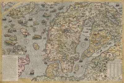 Karta över havet (Carta marina) av Olaus Magnus (1490-1557) av Antoine Lafrery